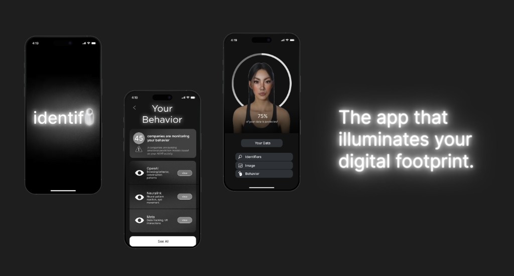 Identifi app screens — the app that illuminates your digital footprint